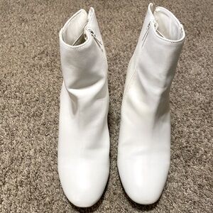 White ankle boots